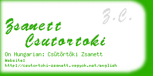 zsanett csutortoki business card