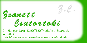 zsanett csutortoki business card